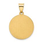 14k Polished and Satin Hollow Spanish San Miguel Medal Round Pendant - Image 4
