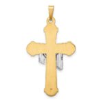 14k Two-tone Hollow Polished Draped Cross - Image 3