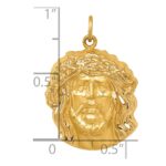 14k Hollow Polished and Satin Medium Jesus Medal - Image 4