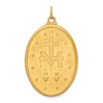 14k Polished and Satin Solid Extra Large Miraculous Medal Oval Pendant - Image 4
