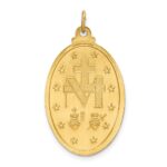 14k Polished and Satin Solid Miraculous Medal Oval Pendant - Image 3