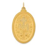 14k Polished and Satin Solid Large Miraculous Medal Oval Pendant - Image 4