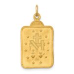 14k Polished and Satin Solid Miraculous Medal Rectangular Pendant - Image 4