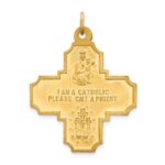 14k Polished and Satin Solid Large 4-Way Medal Pendant - Image 4