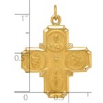 14k Polished and Satin Solid Medium 4-Way Medal Pendant - Image 3