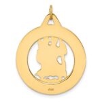 14k Polished and Satin Solid Cut-out St. Christopher Medal Round Pendant - Image 4