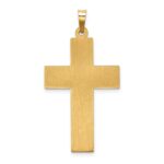 14k Hollow Polished Basketweave Design Latin Cross Pendant - Image 3