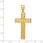 14K Large Diamond-cut Cross Pendant - Image 4