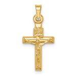14k Hollow Crucifix Pendant