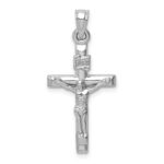 14k White Gold Hollow Crucifix Pendant