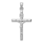 14k White Gold Hollow Crucifix Pendant