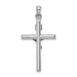 14k White Gold Hollow Crucifix Pendant - Image 3