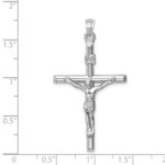 14k White Gold Hollow Crucifix Pendant - Image 3