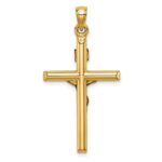 14k Two-tone Hollow Crucifix Pendant - Image 4