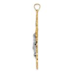 14k Two-tone Solid INRI Crucifix Pendant - Image 2