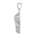 14k White Gold Polished and Satin Solid Jesus Head Pendant - Image 2