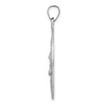 14k White Gold Polished and Satin Hollow Jesus Face Disc Pendant - Image 2