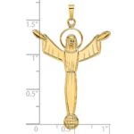 14k Polished Solid Risen Christ Pendant - Image 3