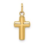 14k Polished Puffed Cross Pendant - Image 4