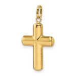 14k Polished Puffed Cross Pendant - Image 5