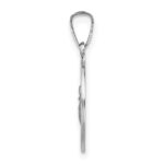 14k White Gold Polished and Satin Hollow St Anthony Medal Pendant - Image 2