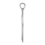 14k White Gold Polished and Satin Solid St Anthony Medal Oval Pendant - Image 2