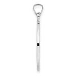 14k White Gold Polished and Satin Solid Saint Joseph Medal Round Pendant - Image 2