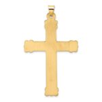 14k Polished and Textured Circle Center Cross Pendant - Image 4
