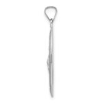 14K White Gold Polished and Satin Solid St Jude Thaddeus Medal Oval Pendant - Image 2