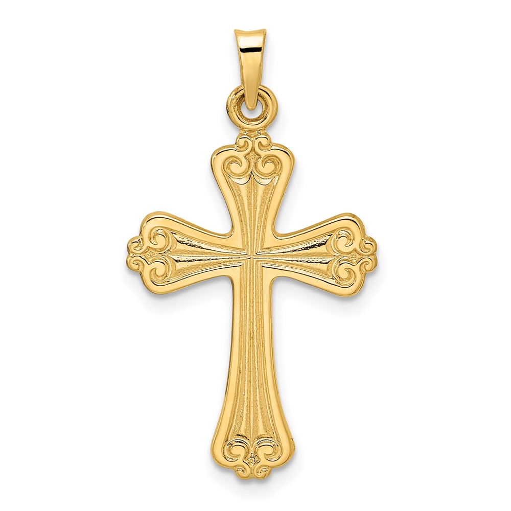 XR1940.jpg 14k Polished Solid Fancy Design Cross Pendant - Image 1