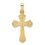 14k Polished Solid Fancy Design Cross Pendant