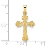 14k Polished Solid Fancy Design Cross Pendant - Image 3