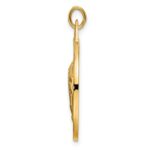 14k Polished and Satin Solid Reversible Praying Hands and Serenity Prayer Disc Pendant - Image 2