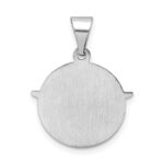 14k White Gold Polished and Satin Hollow Holy Spirit Medal Round Pendant - Image 4