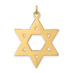 14k Polished and Textured Solid Star of David Pendant - Image 4