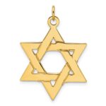 14k Polished Solid Star of David Pendant