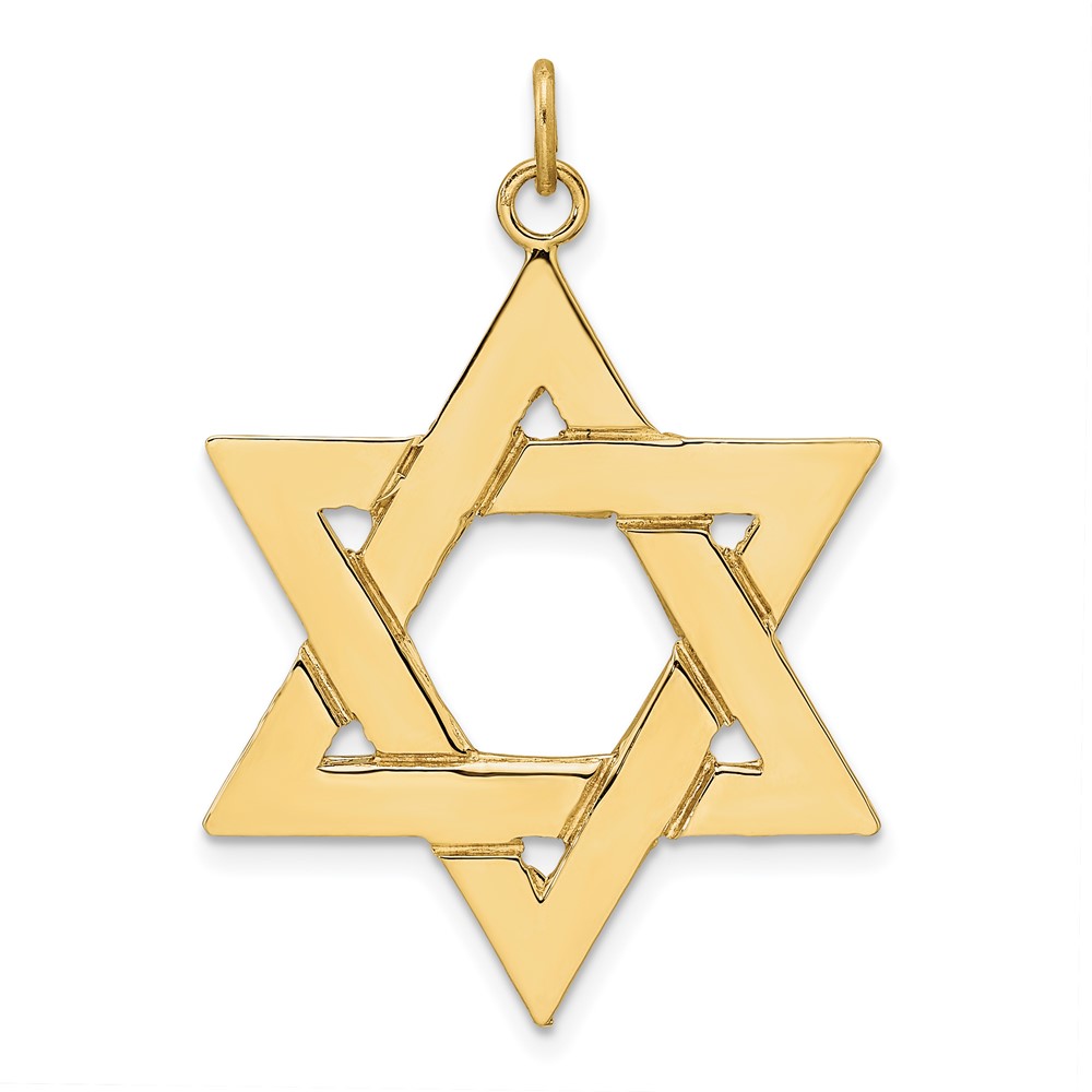 XR1963.jpg 14k Polished Solid Star of David Pendant - Image 1