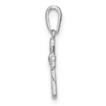 14K White Gold CZ Cross Pendant - Image 2