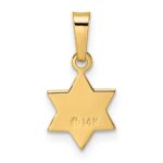 14k Polished and Textured Solid Star of David Pendant - Image 4