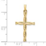 14k Polished Hollow Twisted Cross Pendant - Image 3