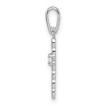 14k White Gold CZ Cross Pendant - Image 2