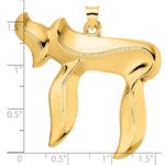 14k Polished Extra Large Solid Chai Symbol Pendant - Image 3