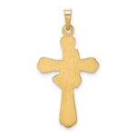 14k and White Rhodium Polished Hollow Praying Hands Cross Pendant - Image 4