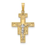 14k Two-tone Solid Crucifix Pendant
