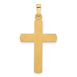 14k Two-Tone Textured and Polished Hollow Latin Cross Pendant - Image 3