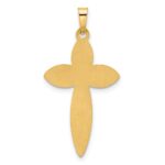 14k Polished Hollow Beaded Edge Passion Cross Pendant - Image 3