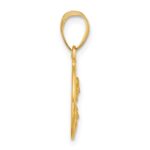 14k Polished and Satin Solid Sacred Heart of Jesus Round Medal Pendant - Image 2