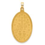 14k Polished and Satin Solid Miraculous Medal Oval Pendant - Image 3