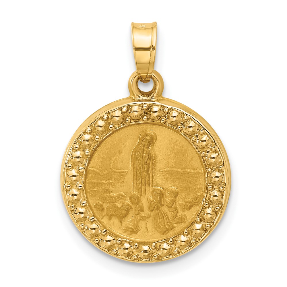 XR2131.jpg 14k Satin and Polished Hollow St Anthony Medal Round Pendant - Image 1