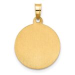 14K with White Rhodium Satin and Polished Hollow St. Anthony Medal Round Pendant - Image 3